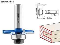 ЗУБР 50.8 x 6 мм, хвостовик 12 мм, фреза горизонтально-пазовая, Профессионал (28757-50.8-6-12)