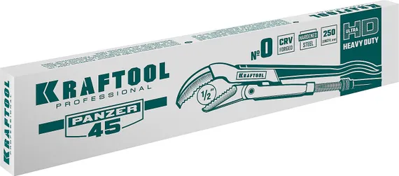 KRAFTOOL PANZER-45, №0, 1/2″, 240 мм, трубный ключ с изогнутыми губками (2735-05)