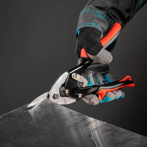 Ножницы по металлу, 250 мм, пряморежущие, для тонкого металла, обрезиненные рукоятки Matrix