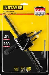 STAYER Балеринка, d 40-200 мм, двурезцовое, сверло по дереву регулируемое (2944-200)