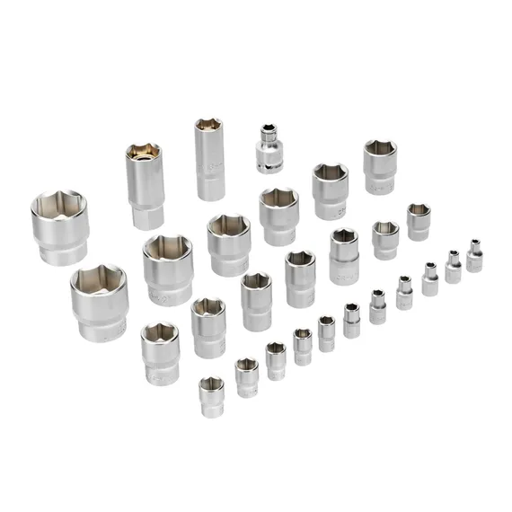 Набор инструментов, 1/2", 1/4", CrV, S2, пластиковый кейс, 82 предмета Denzel