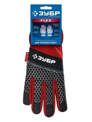 ЗУБР FLEX р.L (9), красные, профессиональные комбинированные перчатки, работа с сенсорными экранами, Профессионал (11479-L)