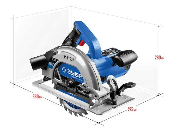 ЗУБР d 190 мм, 1600 Вт, циркулярная пила (дисковая), Профессионал (ПДП-65)