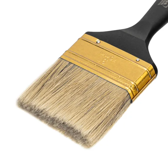 Кисть плоская "Профи" 3", натуральная щетина, пластмассовая ручка MTX