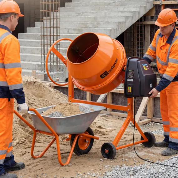 Бетоносмеситель БСН-180, мощность 700 Вт Сибртех