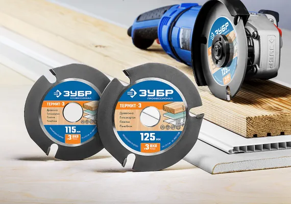 ЗУБР Термит-3, 115 х 22.2 мм, 3 резца, для УШМ, усиленный, пильный диск по дереву (36857-115)