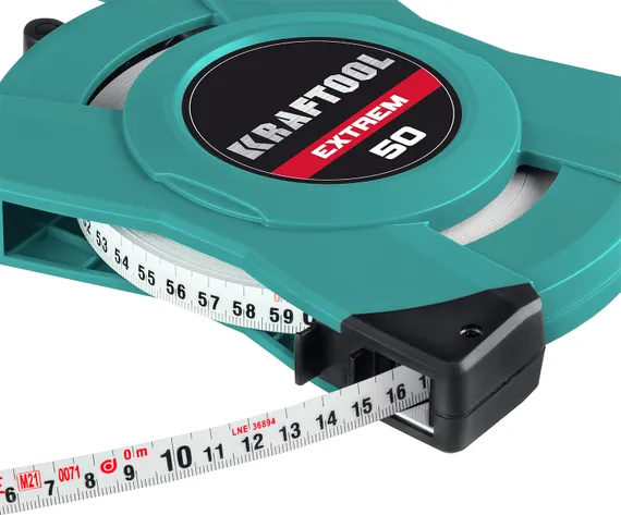 KRAFTOOL 50 м, геодезическая стальная мерная лента (34185-50)