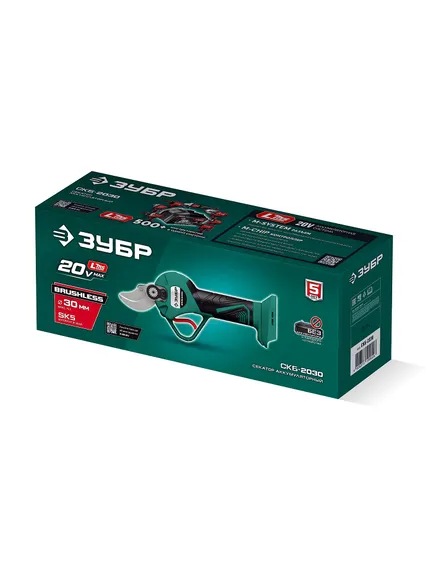 ЗУБР 20 В, 30 мм макс. рез, без АКБ (LMS), секатор аккумуляторный (СКБ-2030)