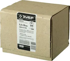 ЗУБР СГМ, 35 х 3.5 мм, фосфатированное покрытие, 1300 шт (2,35 кг.), саморез гипсокартон-металл, Профессионал (300015-35-035)