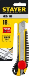 STAYER KS-18, 18 мм, нож с винтовым фиксатором, Professional (09161)