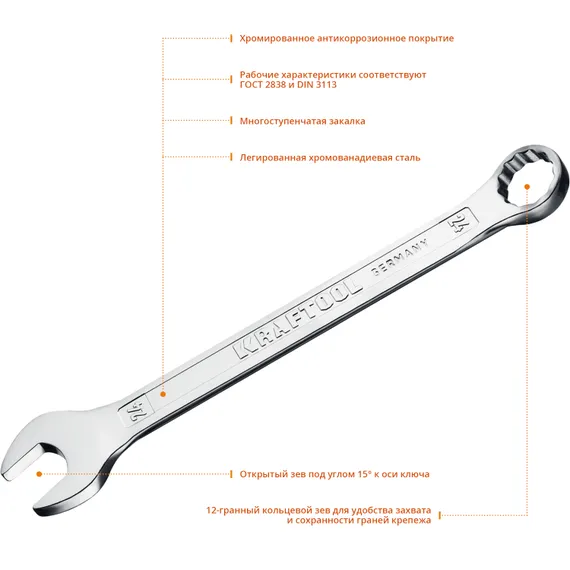 KRAFTOOL 24 мм, комбинированный гаечный ключ (27079-24)