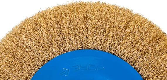 ЗУБР 150 мм, витая стальная латунированная проволока 0.3 мм, щетка дисковая для УШМ, Профессионал (35186-150)