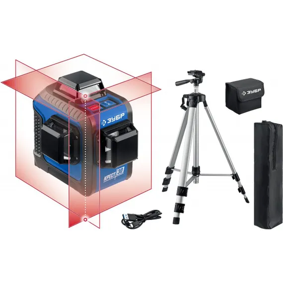 Лазерный уровень, нивелир, строительный, 3D, 3х360, 20м/70м, штатив