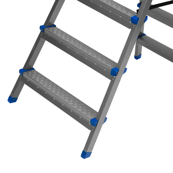 Стремянка двухсторонняя 6 ступеней, сталь профиль, стальные ступени, Сибртех