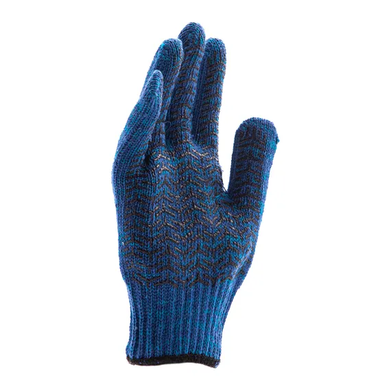 Перчатки трикотажные усиленные, гелевое ПВХ-покрытие, 7 класс, синие Сибртех