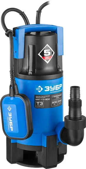 Дренажный насос для грязной воды, ЗУБР 900 Вт, Профессионал (НПГ-Т3-900)