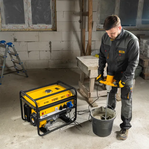 Генератор бензиновый GE 7900, 6.5 кВт, 220 В/50 Гц, 25 л, ручной пуск Denzel