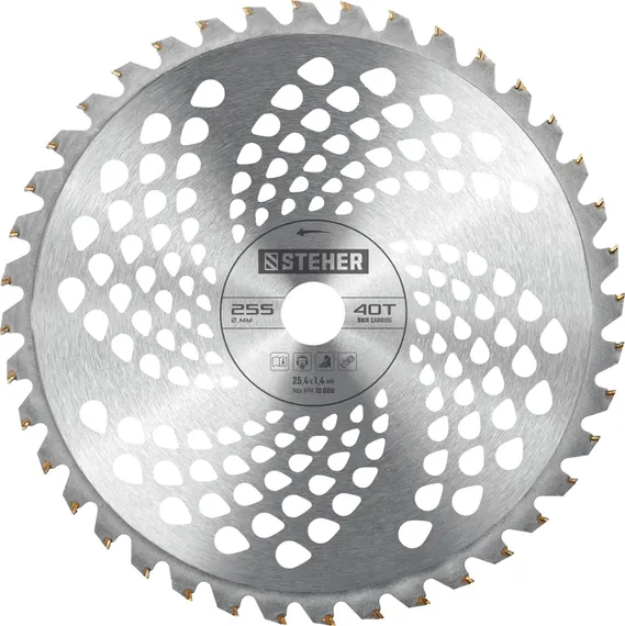 Нож для триммера STEHER TBН-40, 255 мм, 40T, (75140)