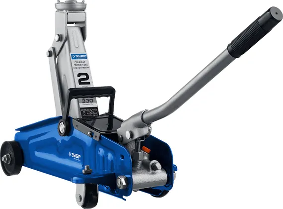 ЗУБР Т-30, 2 т, 135 - 330 мм, подкатной гидравлический домкрат, Профессионал (43053-2)