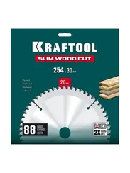 KRAFTOOL Slim wood cut 254 х 30 x 2.0 мм, 88Т, диск пильный по дереву, (36955-254-30-88)