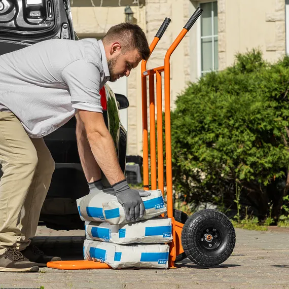 Тележка ручная 2-х колесная, усиленная, г/п 250кг, откидная платформа 530х400мм Сибртех