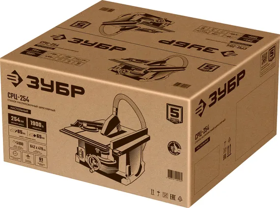 Настольный распиловочный станок ЗУБР d 254 мм, 1900 Вт, (СРЦ-254)