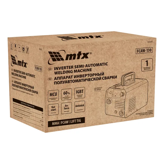 Аппарат инвертор. полуавтомат. cварки FCAW-130, 130 А, ПВ 60%// MTX