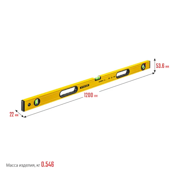 STAYER LEADER, 1200 мм, усиленный профиль, уровень с поворотным глазком (3466-120)
