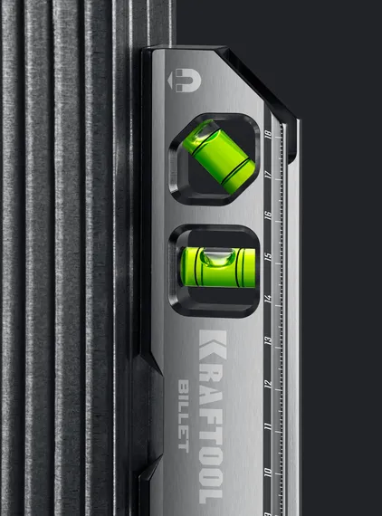 KRAFTOOL BILLET-20, 8 в 1, 200 мм, точность 0.3 мм/м, 4 глазка, брусковый магнитный уровень (34790)