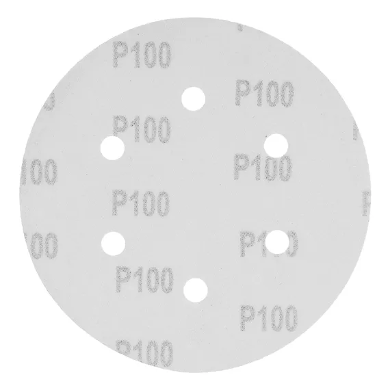 Круг абразивный на ворсовой подложке под "липучку", перфорированный, P 100, 150 мм, 5 шт Matrix