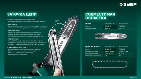Мини-пила цепная аккумуляторная садовая ЗУБР 20 В, 150 мм шина, 1 АКБ LMS (2 Ач), (ПЦБ-2015-21)