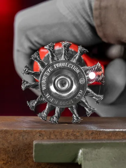 Щетка для дрели, 75 мм, плоская со шпилькой, крученая металлическая проволока Matrix