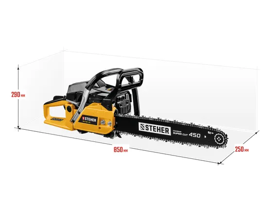 Бензопила цепная, STEHER 58 см3, 45 см, (BS-58-45)