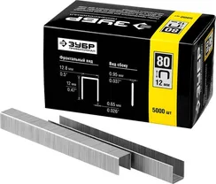 ЗУБР скобы тип 80 (BeA/Prebena A/Senco AT), 12 мм, калибр 21GA. 5000 шт. Профессионал (31880-12)