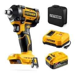 Бесщеточный ударный гайковерт, STEHER 20 В, 500 Н·м, 1 АКБ LMS (4 А·ч), сумка (CWB-500-41)