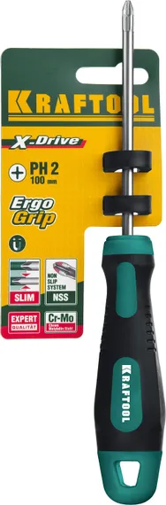 KRAFTOOL Х-Drive, PH2 x 100, отвертка (250072-2-100)