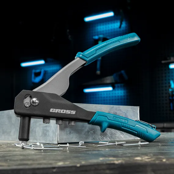 Заклепочник ручной, 260 мм, заклепки 2,4-3,2-4,0-4,8 мм Gross