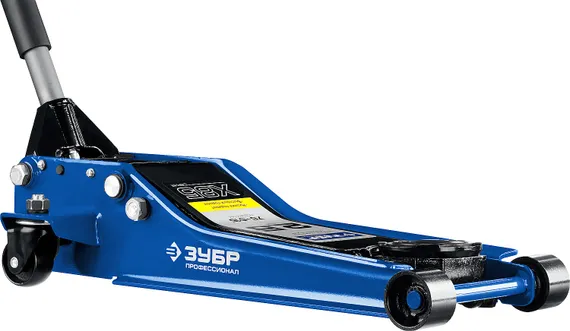 ЗУБР X85, 2.5 т, 75 - 515 мм, универсальный гидравлический подкатной домкрат для СТО, Профессионал (43051-3)