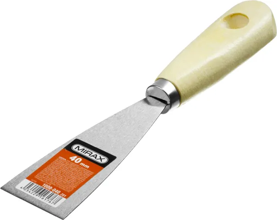 MIRAX 40 мм, деревянная ручка, стальной, шпатель (1000-040)