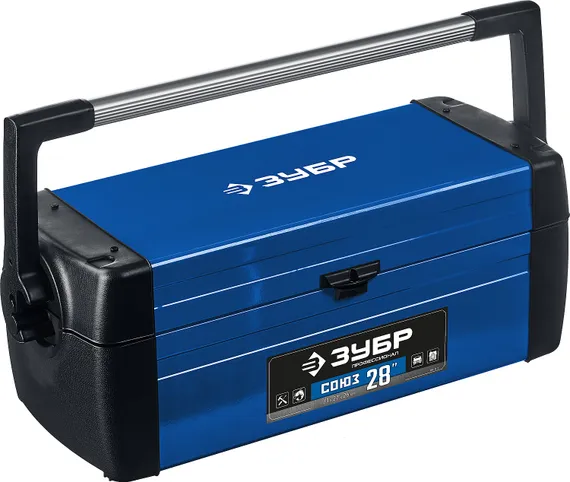 ЗУБР СОЮЗ-28, 710 x 270 x 260 мм, (28″), металлический ящик для инструментов, Профессионал (38151-28)