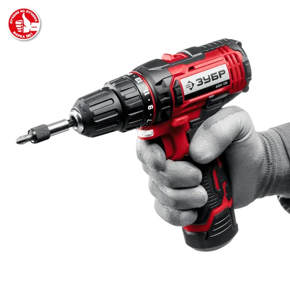 Дрель-шуруповерт, ЗУБР С1-12, 12 В, 30 Н·м, 1 АКБ (2 А·ч),  (ДШЛ-125-21)