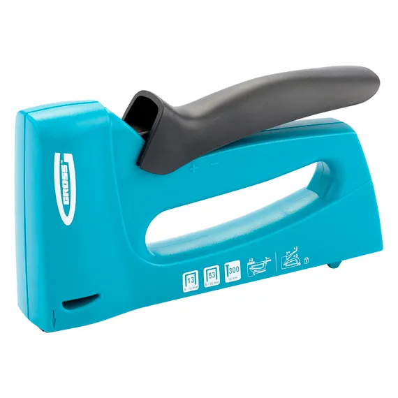 Степлер мебельный, пластиковый корпус, регулировка удара, тип скобы: 13, 53, 300, 6-16 мм Gross
