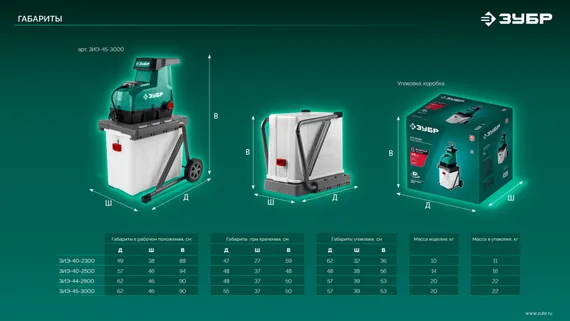 Электрический измельчитель ЗУБР 2300 Вт (ЗИЭ-40-2300)