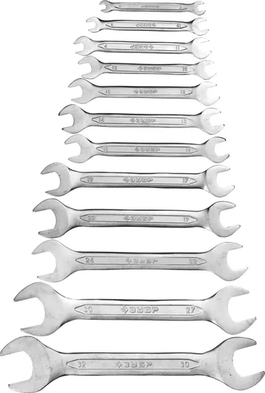 Набор рожковых гаечных ключей 12 шт, 6 - 32 мм, ЗУБР