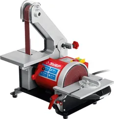 Станок тарельчато-ленточный шлифовальный ЗУБР d 125 мм 25х762 мм лента 330 Вт (ЗШС-330)