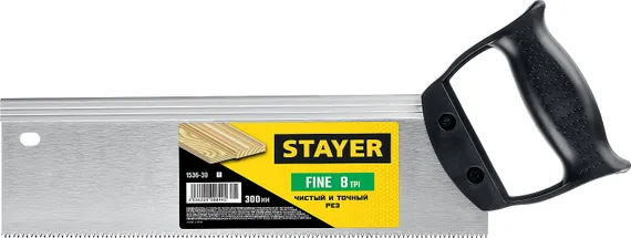 STAYER Fine, 300 мм, ножовка для стусла c обушком (1536-30)