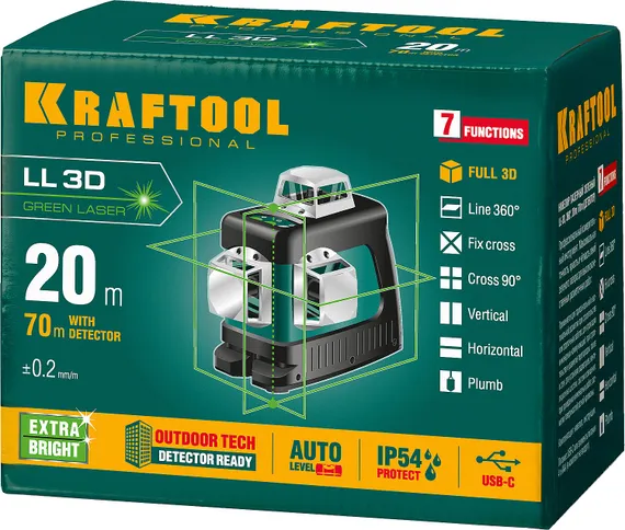 KRAFTOOL LL 3D, лазерный нивелир (34641)