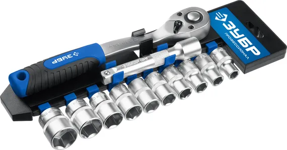 ЗУБР ТБ-12Б, 12 предм., (1/2″), набор торцовых головок, Профессионал (27647-H12)