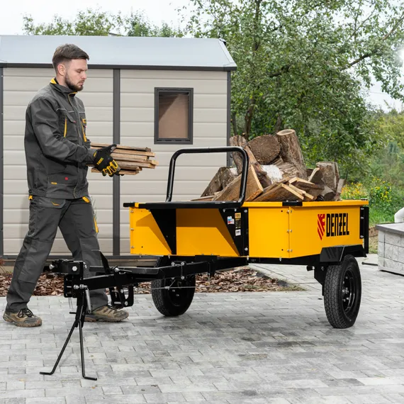 Прицеп для мотоблока TT-500, оцинк., груз. 500 кг, рег. сцепка, колеса 4.00-10, в упаковке Denzel