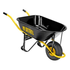 Тачка строительная, усиленная, объем 130 л, 230 кг, колесо 15х6.00-6 Denzel